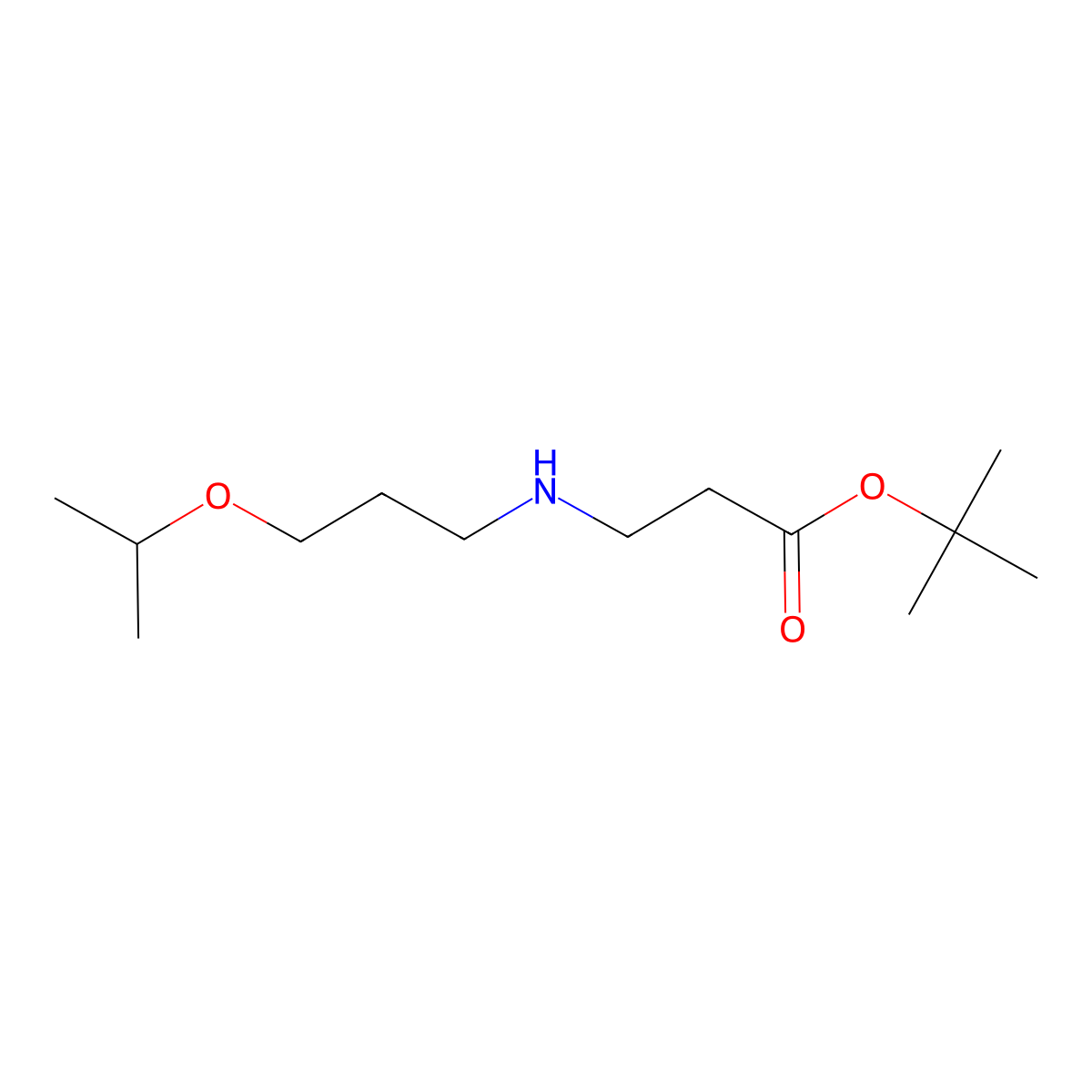 tert-Butyl 3-{[3-(propan-2-yloxy)propyl]amino}propanoate molecular structure, CAS 1221342-33-1