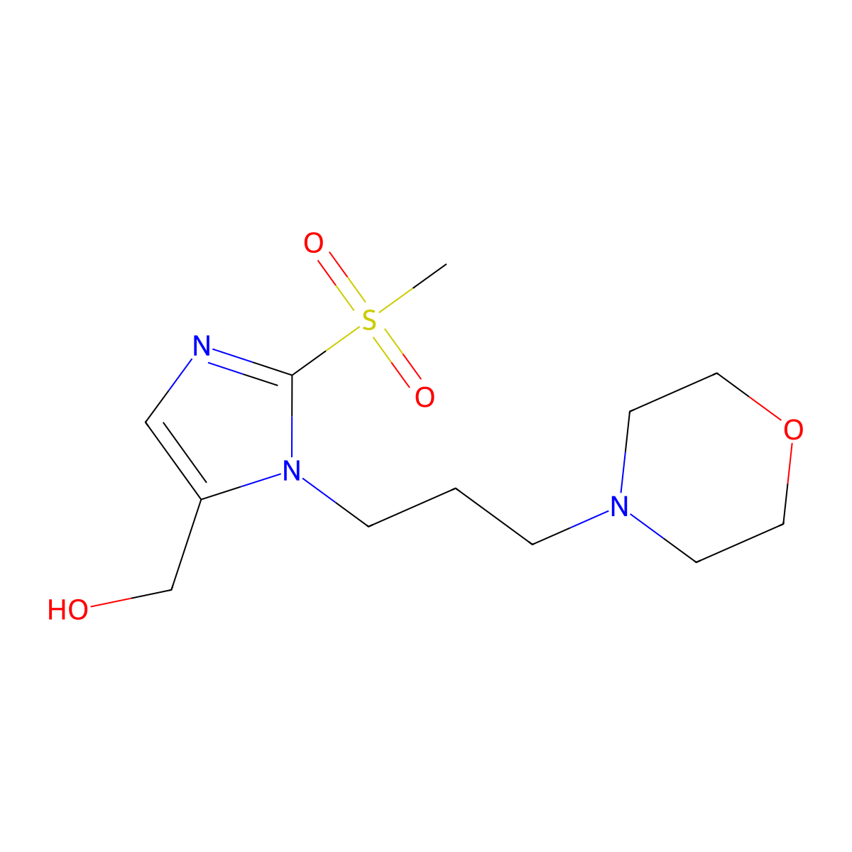 {2-Methanesulfonyl-1-[3-(morpholin-4-yl)propyl]-1H-imidazol-5-yl}methanol molecular structure, CAS 1221342-35-3