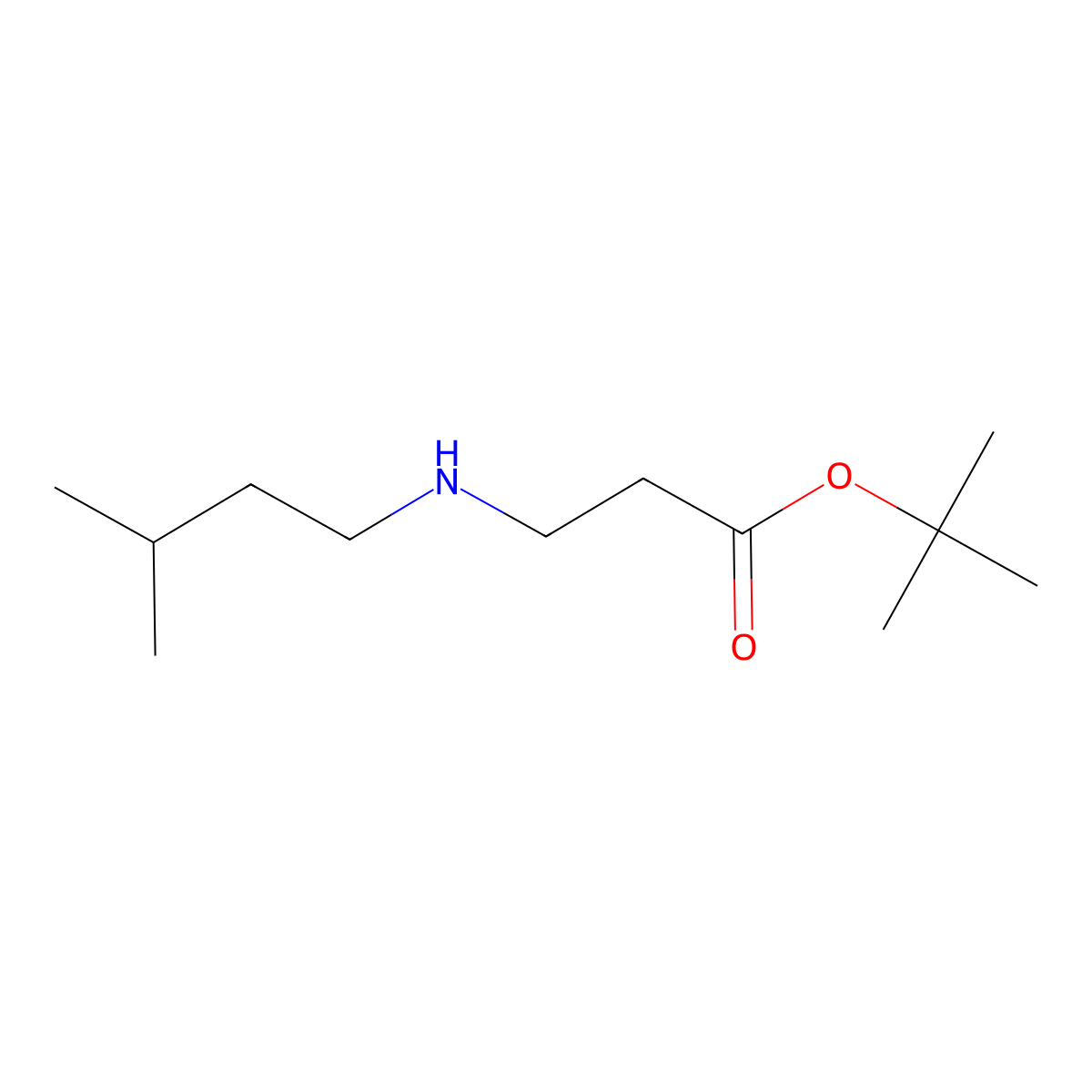 tert-Butyl 3-[(3-methylbutyl)amino]propanoate molecular structure, CAS 1221342-40-0