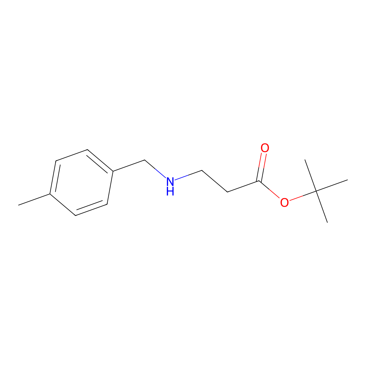 tert-Butyl 3-{[(4-methylphenyl)methyl]amino}propanoate molecular structure, CAS 1221342-41-1