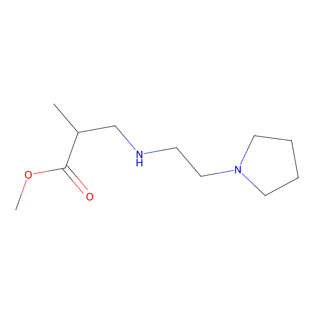 Methyl 2-methyl-3-{[2-(pyrrolidin-1-yl)ethyl]amino}propanoate molecular structure, CAS 1221342-48-8