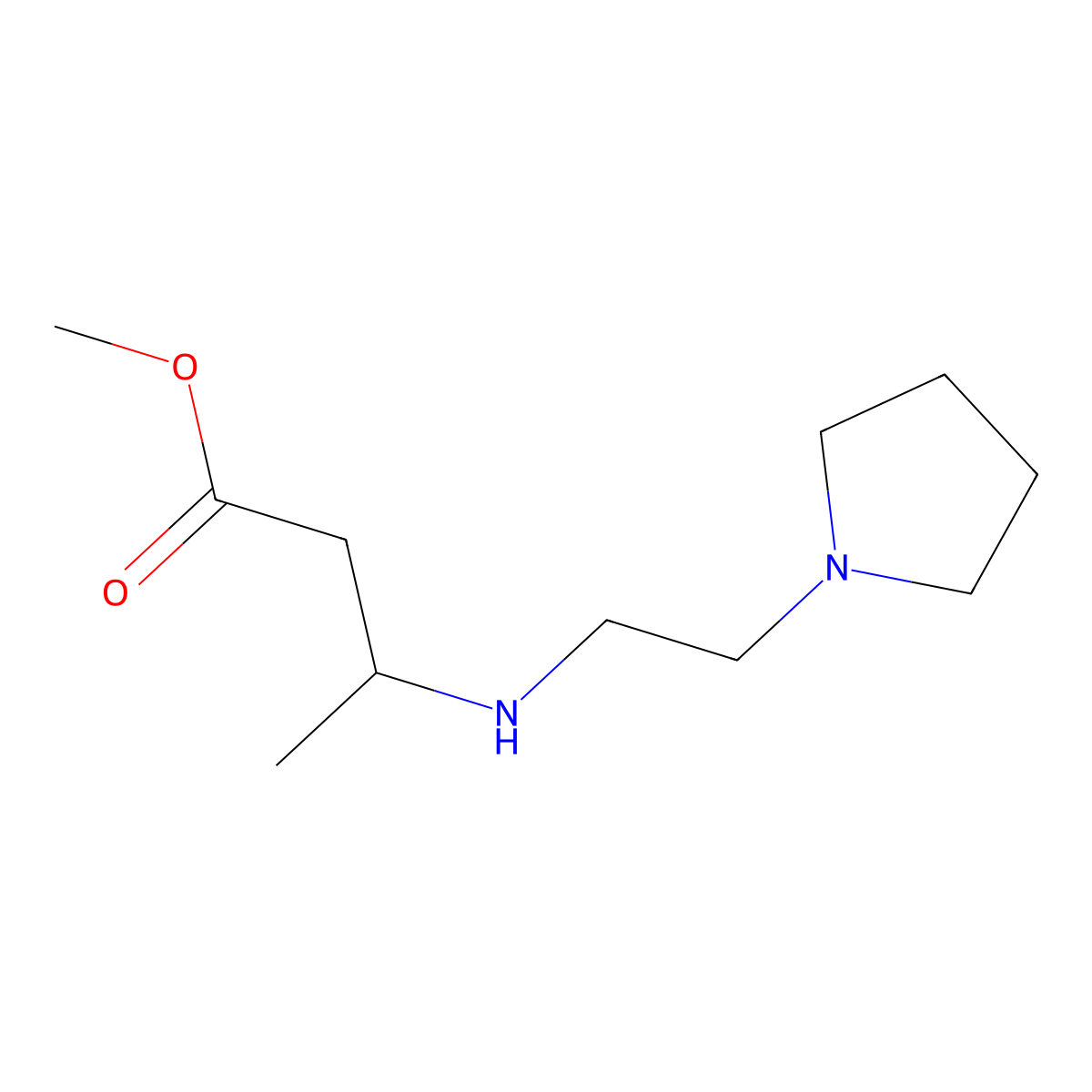 Methyl 3-{[2-(pyrrolidin-1-yl)ethyl]amino}butanoate molecular structure, CAS 1221342-49-9