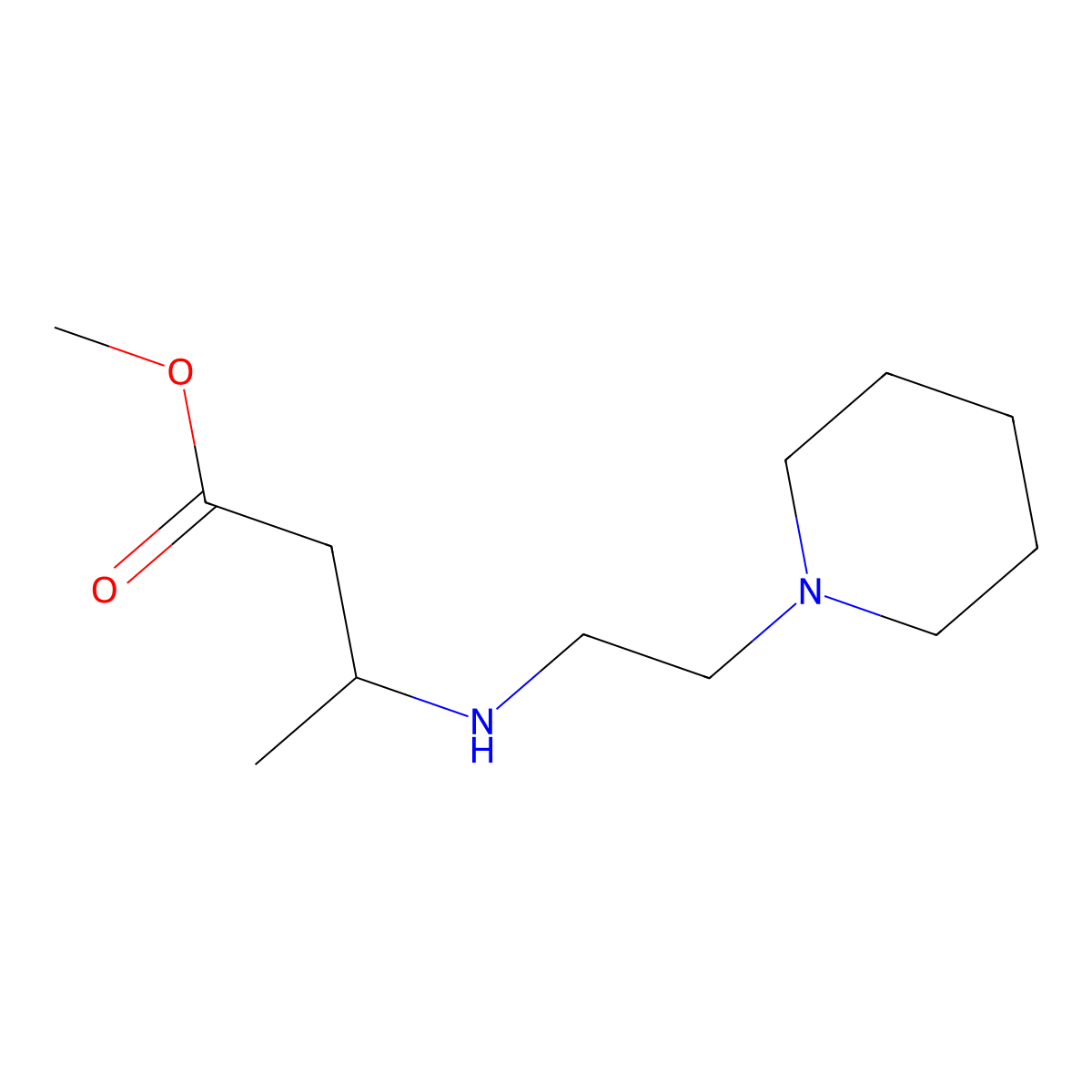 Methyl 3-{[2-(piperidin-1-yl)ethyl]amino}butanoate molecular structure, CAS 1221342-50-2