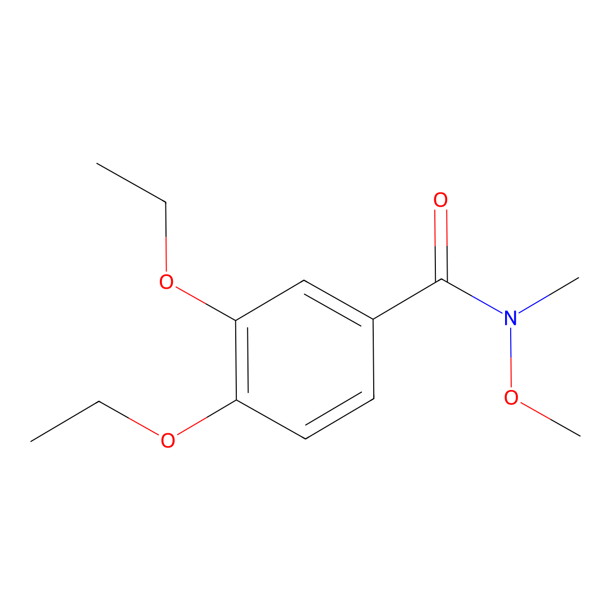 3,4-diethoxy-N-methoxy-N-methylbenzamide molecular structure, CAS 1221342-52-4