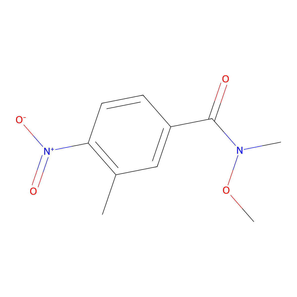 N-methoxy-N,3-dimethyl-4-nitrobenzamide molecular structure, CAS 1221342-55-7