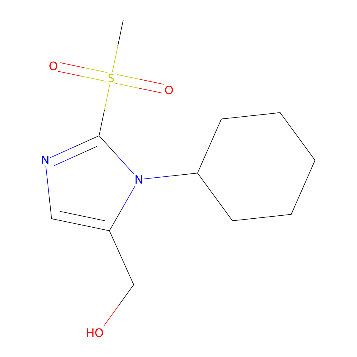 (1-Cyclohexyl-2-methanesulfonyl-1H-imidazol-5-yl)methanol molecular structure, CAS 1221342-56-8