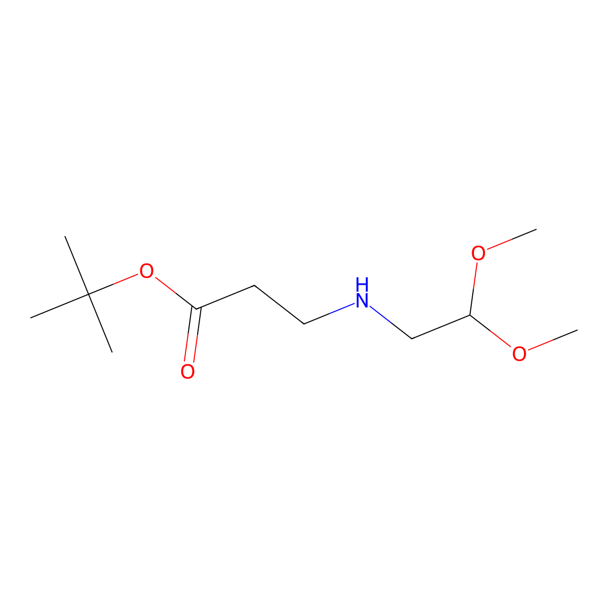 tert-Butyl 3-[(2,2-dimethoxyethyl)amino]propanoate molecular structure, CAS 1221342-68-2