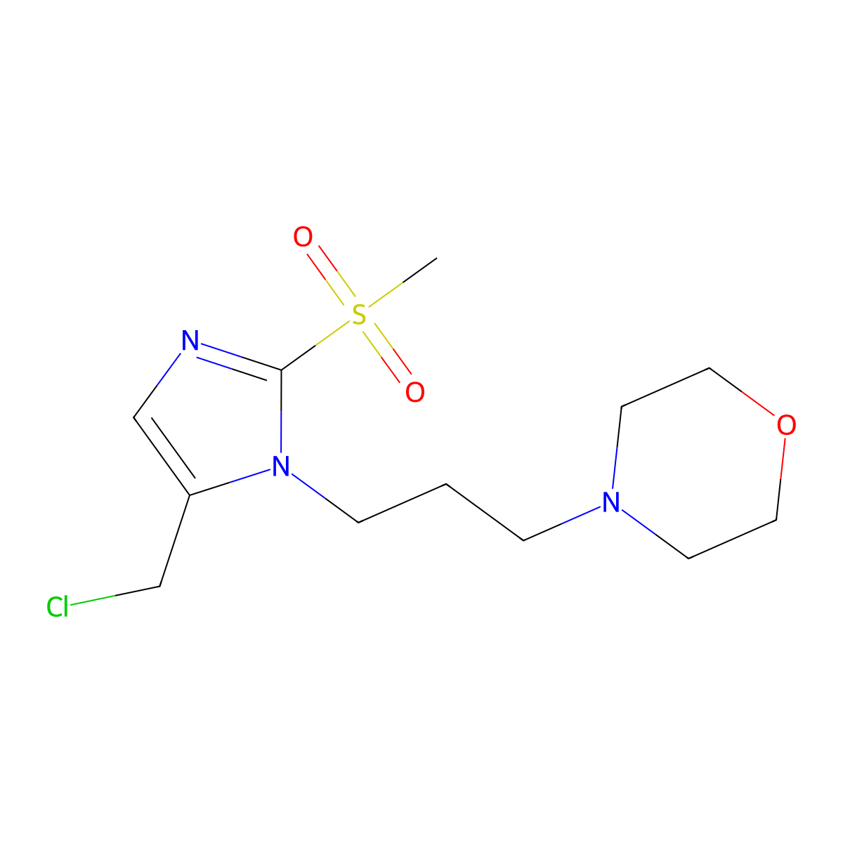 4-{3-[5-(Chloromethyl)-2-methanesulfonyl-1H-imidazol-1-yl]propyl}morpholine molecular structure, CAS 1221342-69-3