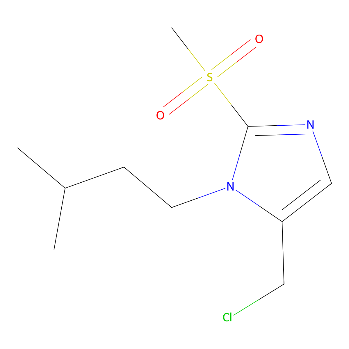 5-(Chloromethyl)-2-methanesulfonyl-1-(3-methylbutyl)-1H-imidazole molecular structure, CAS 1221342-70-6