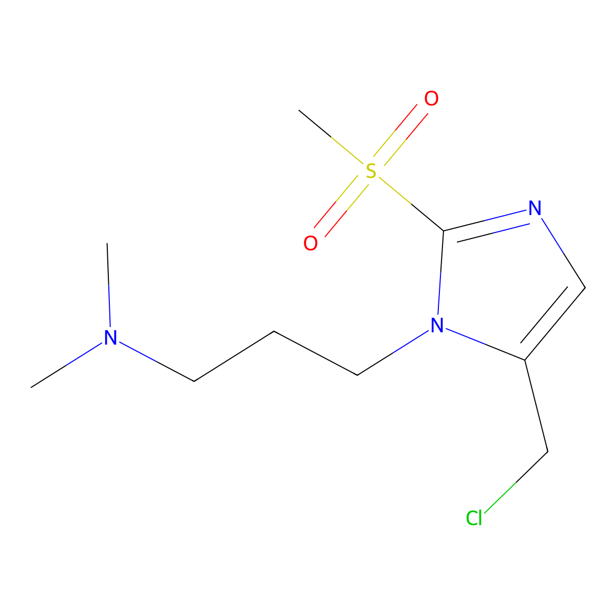 {3-[5-(Chloromethyl)-2-methanesulfonyl-1H-imidazol-1-yl]propyl}dimethylamine molecular structure, CAS 1221342-74-0