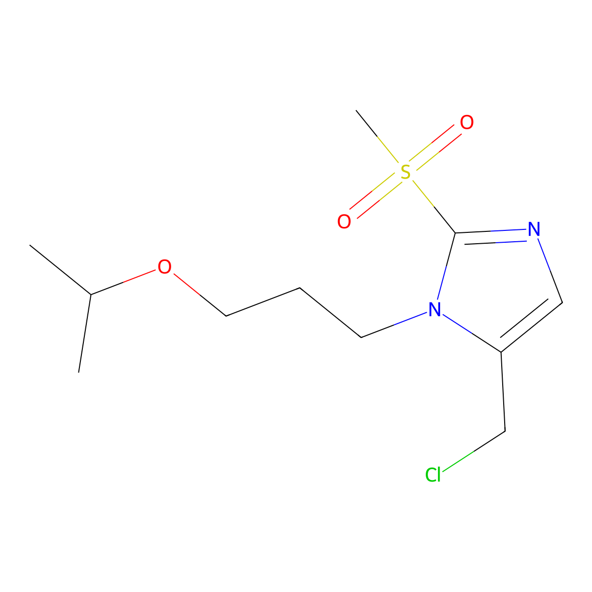 5-(Chloromethyl)-2-methanesulfonyl-1-[3-(propan-2-yloxy)propyl]-1H-imidazole molecular structure, CAS 1221342-75-1