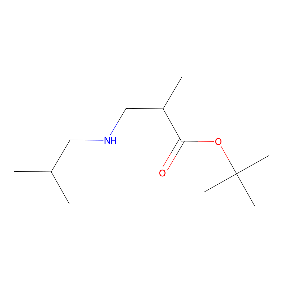 tert-Butyl 2-methyl-3-[(2-methylpropyl)amino]propanoate molecular structure, CAS 1221342-77-3