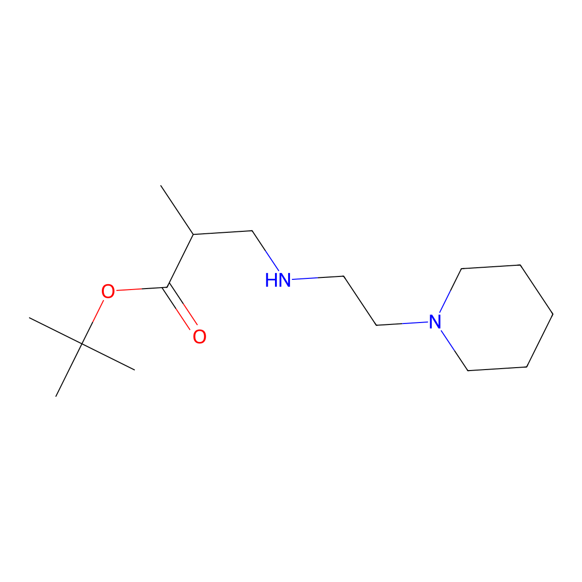 tert-Butyl 2-methyl-3-{[2-(piperidin-1-yl)ethyl]amino}propanoate molecular structure, CAS 1221342-79-5