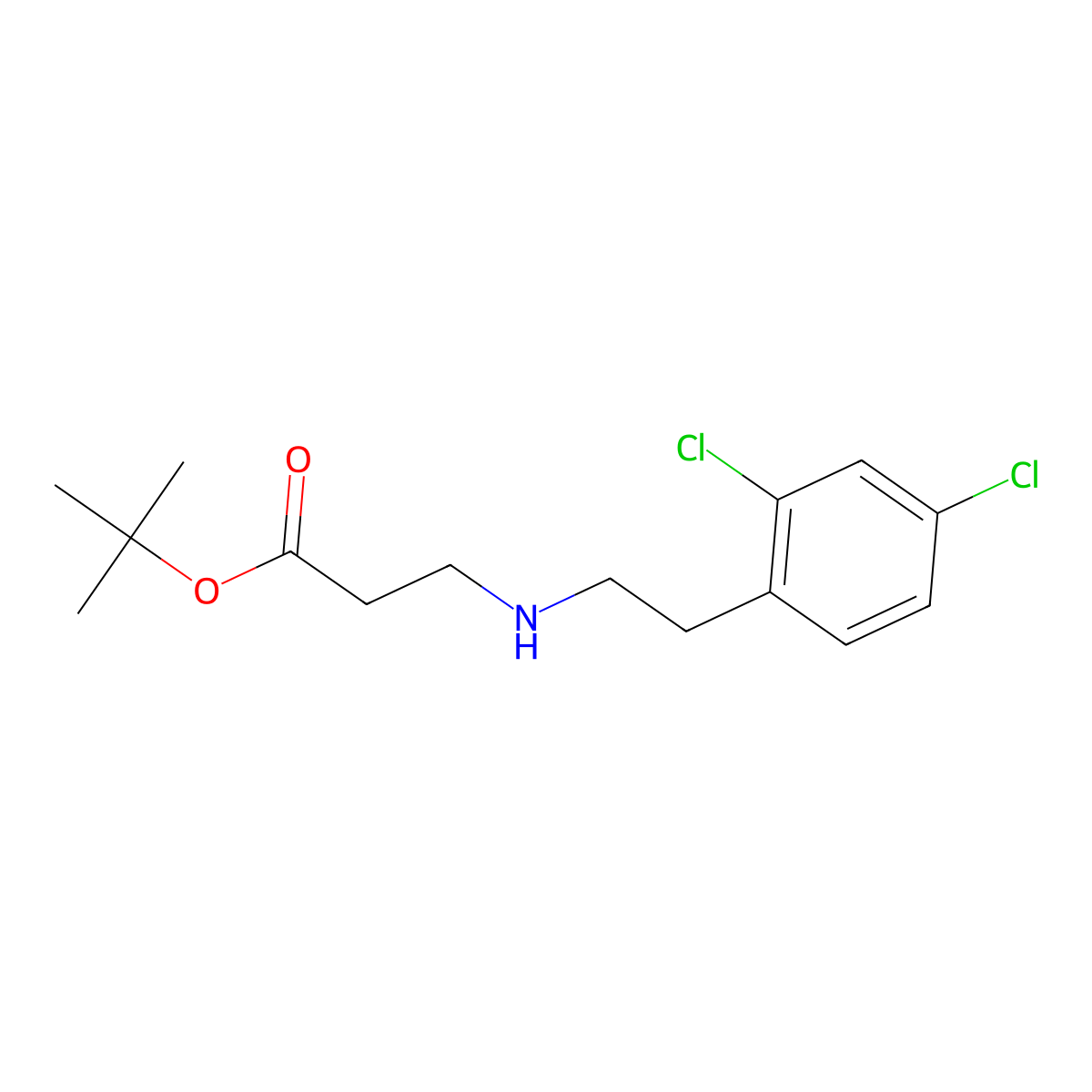 tert-Butyl 3-{[2-(2,4-dichlorophenyl)ethyl]amino}propanoate molecular structure, CAS 1221342-80-8