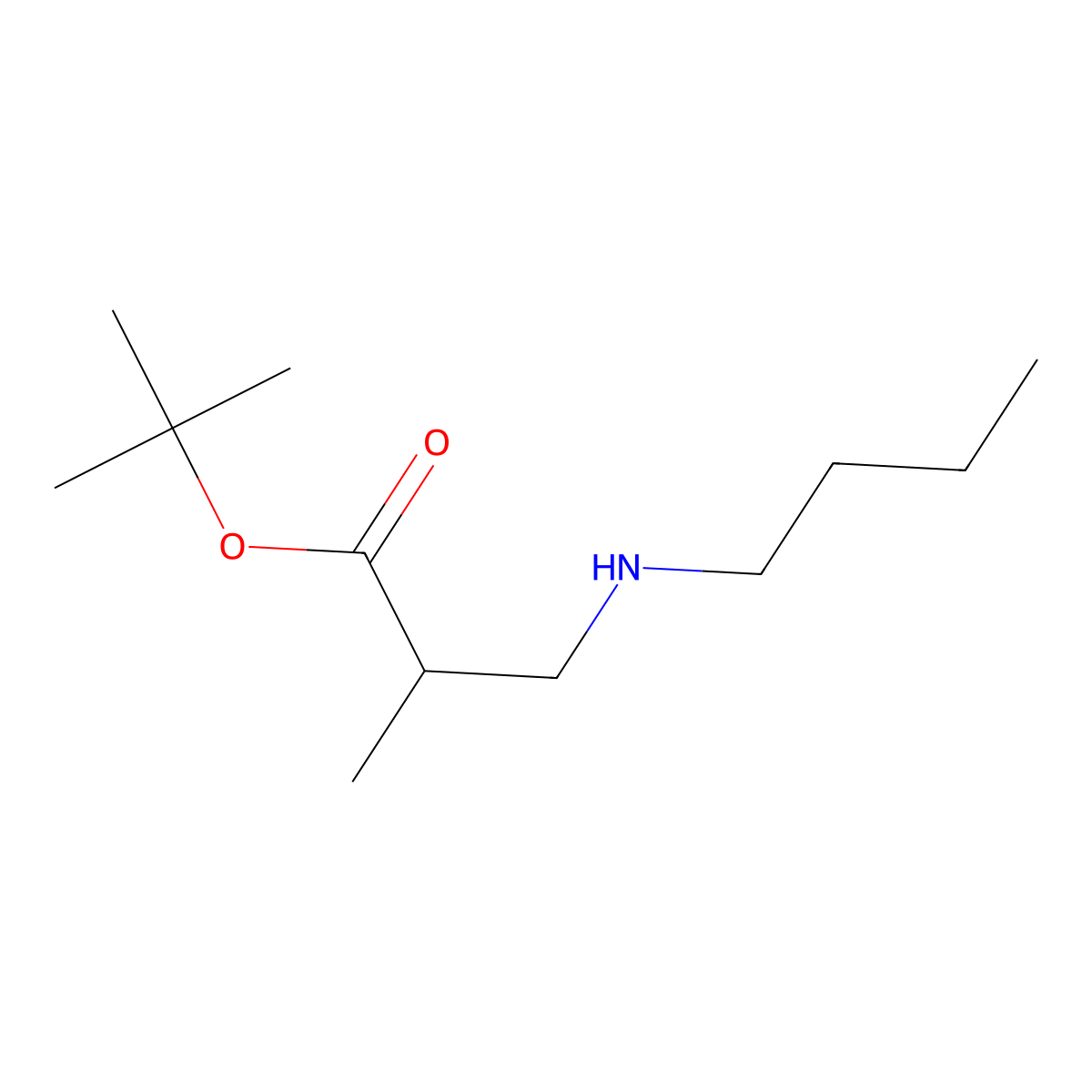 Tert-butyl 3-(butylamino)-2-methylpropanoate molecular structure, CAS 1221342-81-9