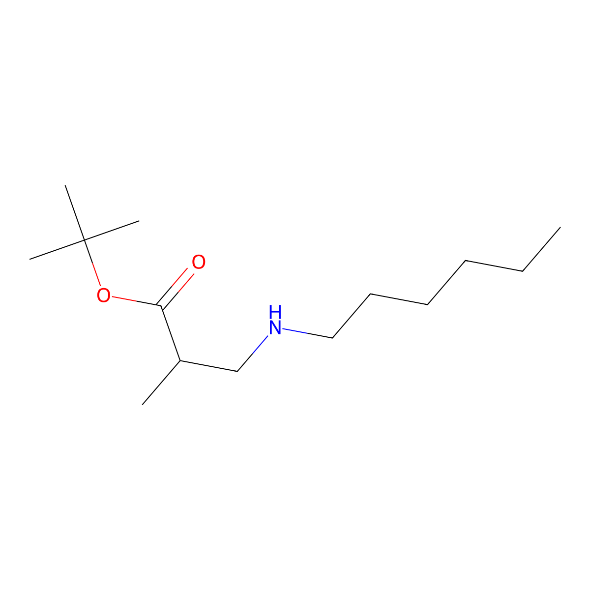 Tert-butyl 3-(hexylamino)-2-methylpropanoate molecular structure, CAS 1221342-82-0