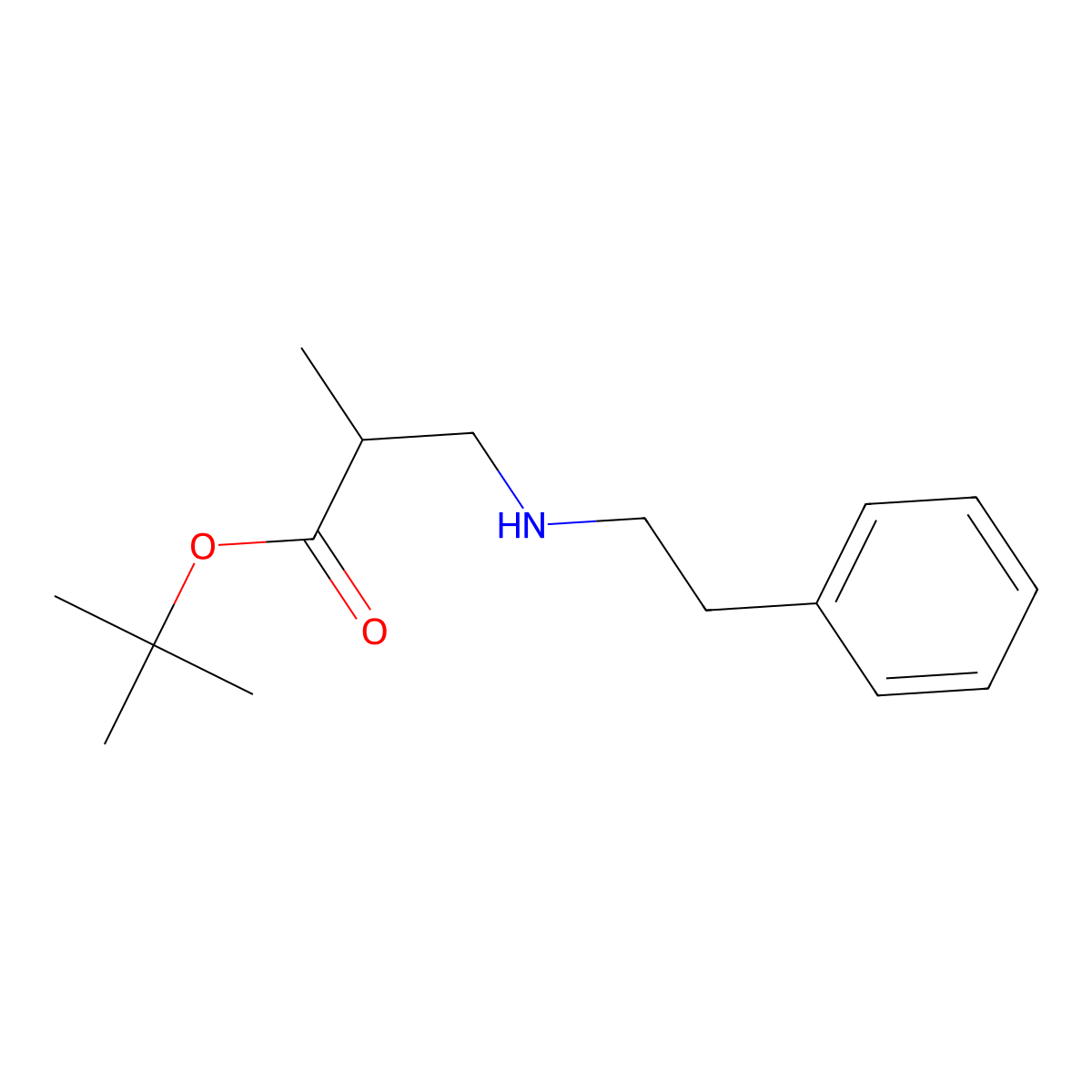 tert-Butyl 2-methyl-3-[(2-phenylethyl)amino]propanoate molecular structure, CAS 1221342-83-1