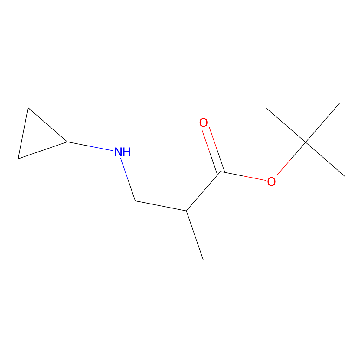 Tert-butyl 3-(cyclopropylamino)-2-methylpropanoate molecular structure, CAS 1221342-85-3