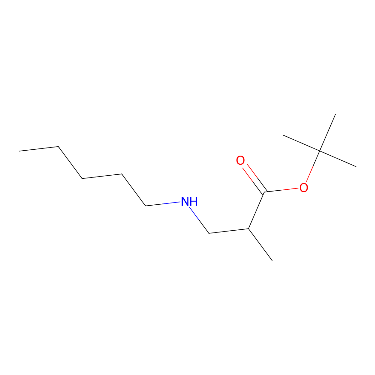 Tert-butyl 2-methyl-3-(pentylamino)propanoate molecular structure, CAS 1221342-88-6