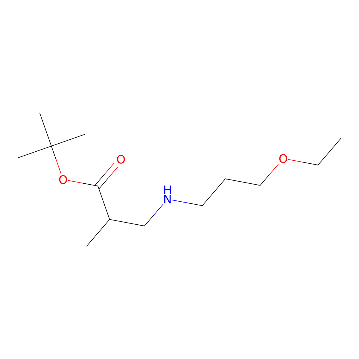 tert-Butyl 3-[(3-ethoxypropyl)amino]-2-methylpropanoate molecular structure, CAS 1221342-90-0