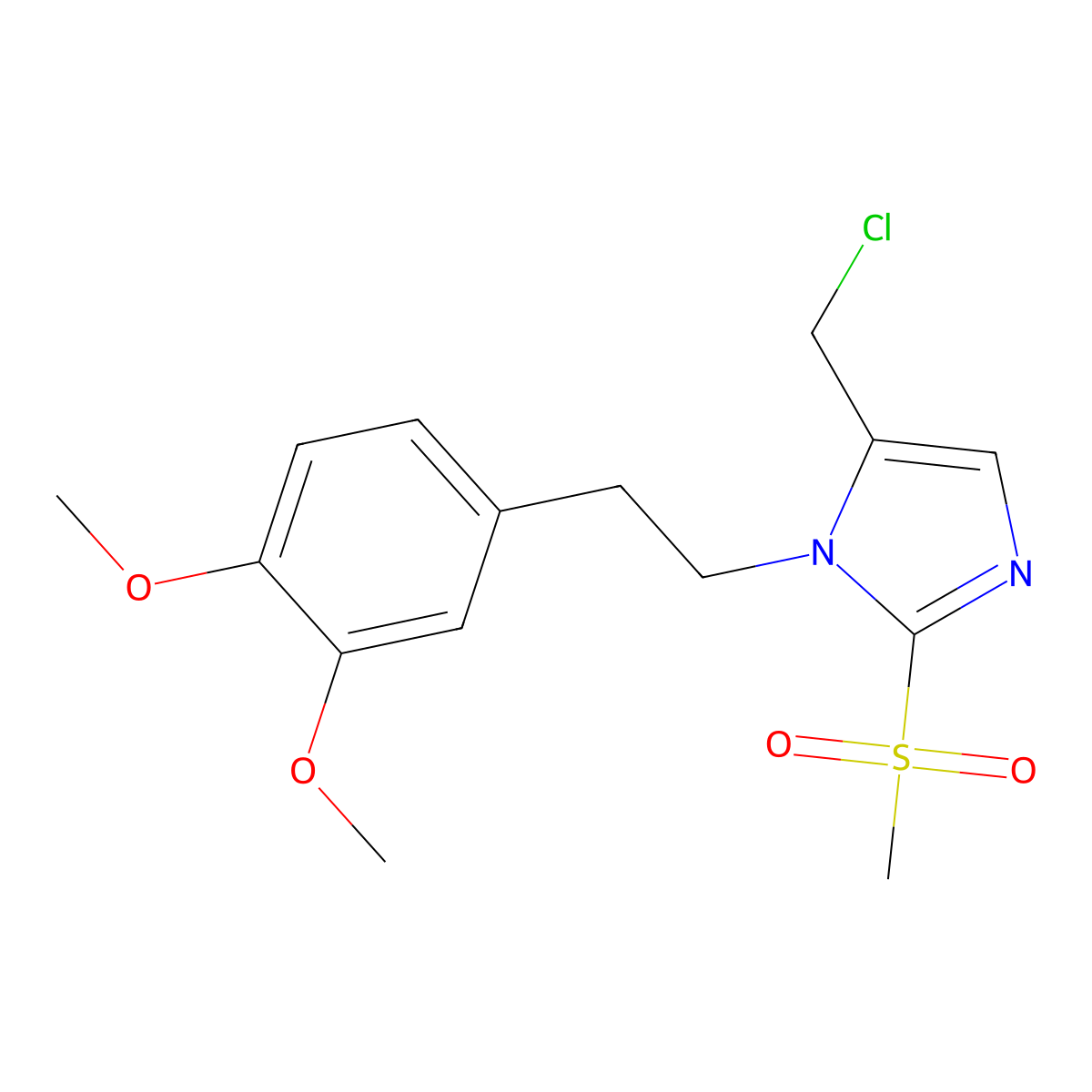 5-(Chloromethyl)-1-[2-(3,4-dimethoxyphenyl)ethyl]-2-methanesulfonyl-1H-imidazole molecular structure, CAS 1221342-91-1