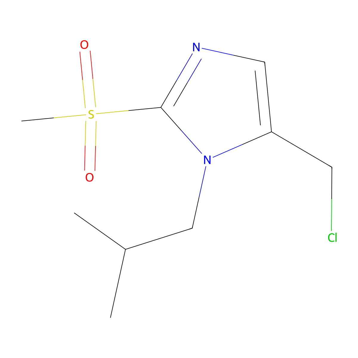 5-(Chloromethyl)-2-methanesulfonyl-1-(2-methylpropyl)-1H-imidazole molecular structure, CAS 1221342-96-6