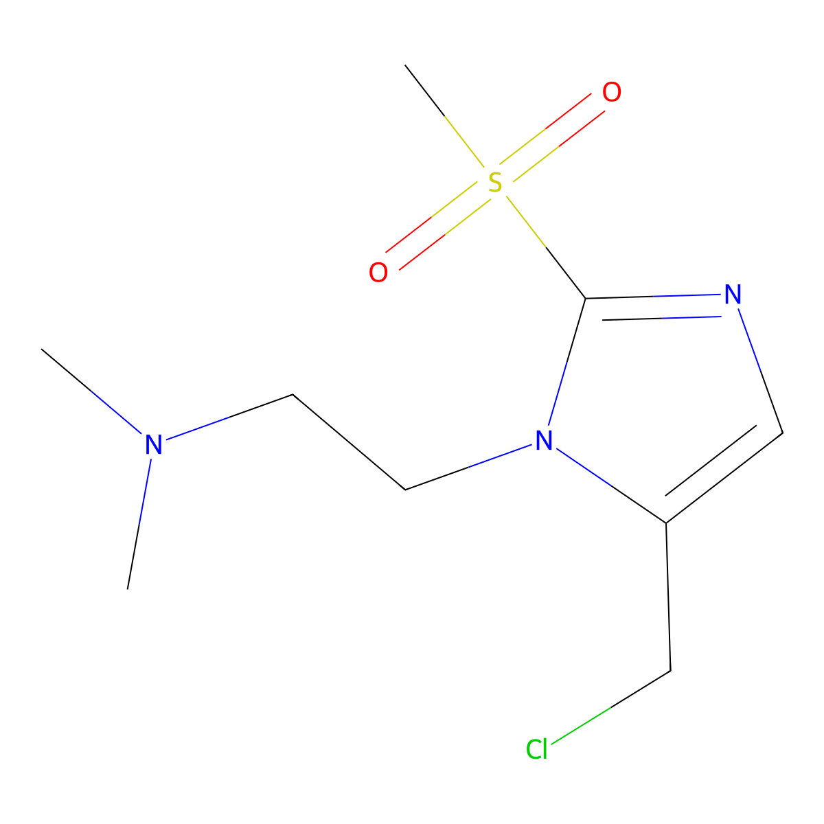 {2-[5-(Chloromethyl)-2-methanesulfonyl-1H-imidazol-1-yl]ethyl}dimethylamine molecular structure, CAS 1221343-05-0