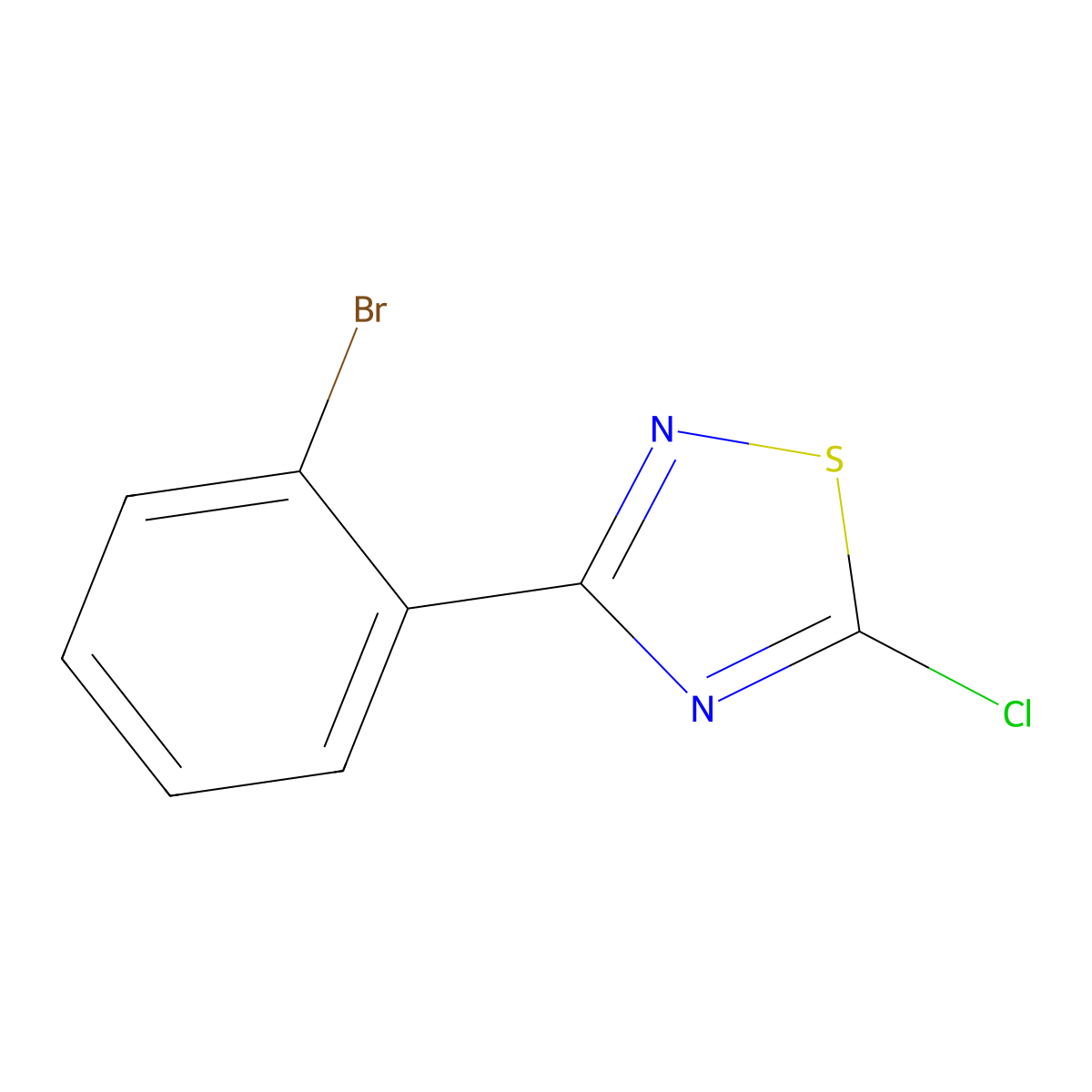 3-(2-Bromophenyl)-5-chloro-1,2,4-thiadiazole molecular structure, CAS 1221343-07-2