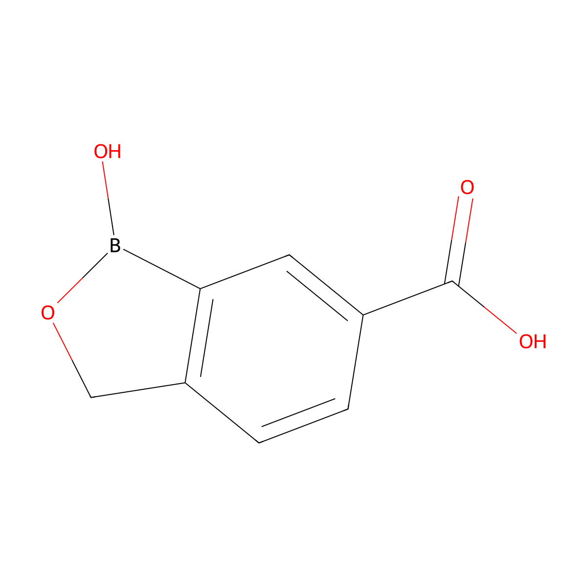 1-Hydroxy-1,3-dihydro-2,1-benzoxaborole-6-carboxylic acid molecular structure, CAS 1221343-14-1