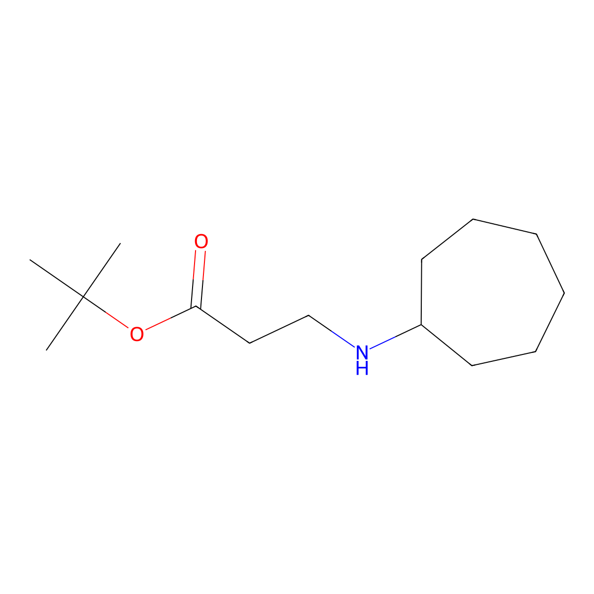 Tert-butyl 3-(cycloheptylamino)propanoate molecular structure, CAS 1221346-05-9