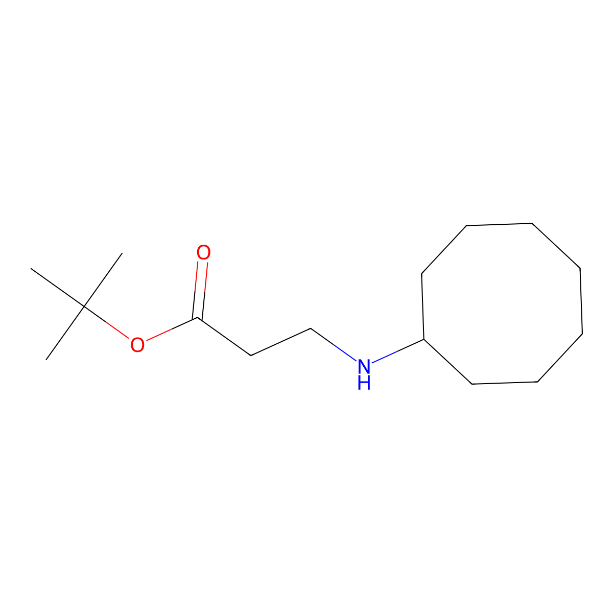 Tert-butyl 3-(cyclooctylamino)propanoate molecular structure, CAS 1221346-07-1
