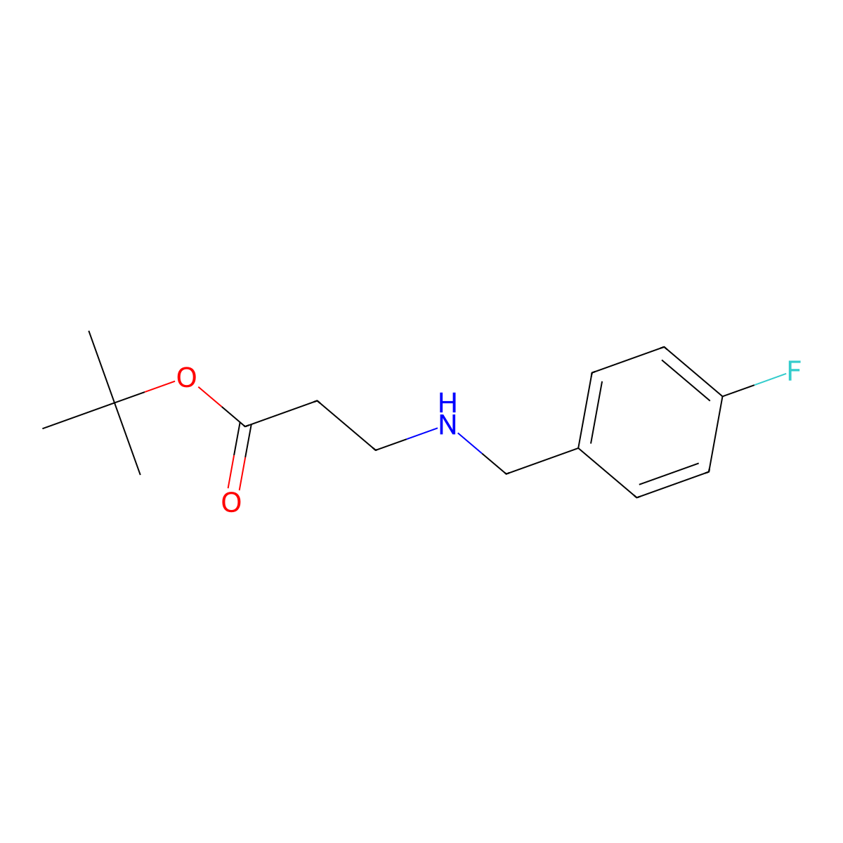 tert-Butyl 3-{[(4-fluorophenyl)methyl]amino}propanoate molecular structure, CAS 1221346-08-2