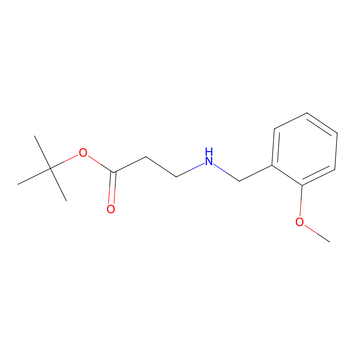 tert-Butyl 3-{[(2-methoxyphenyl)methyl]amino}propanoate molecular structure, CAS 1221346-18-4