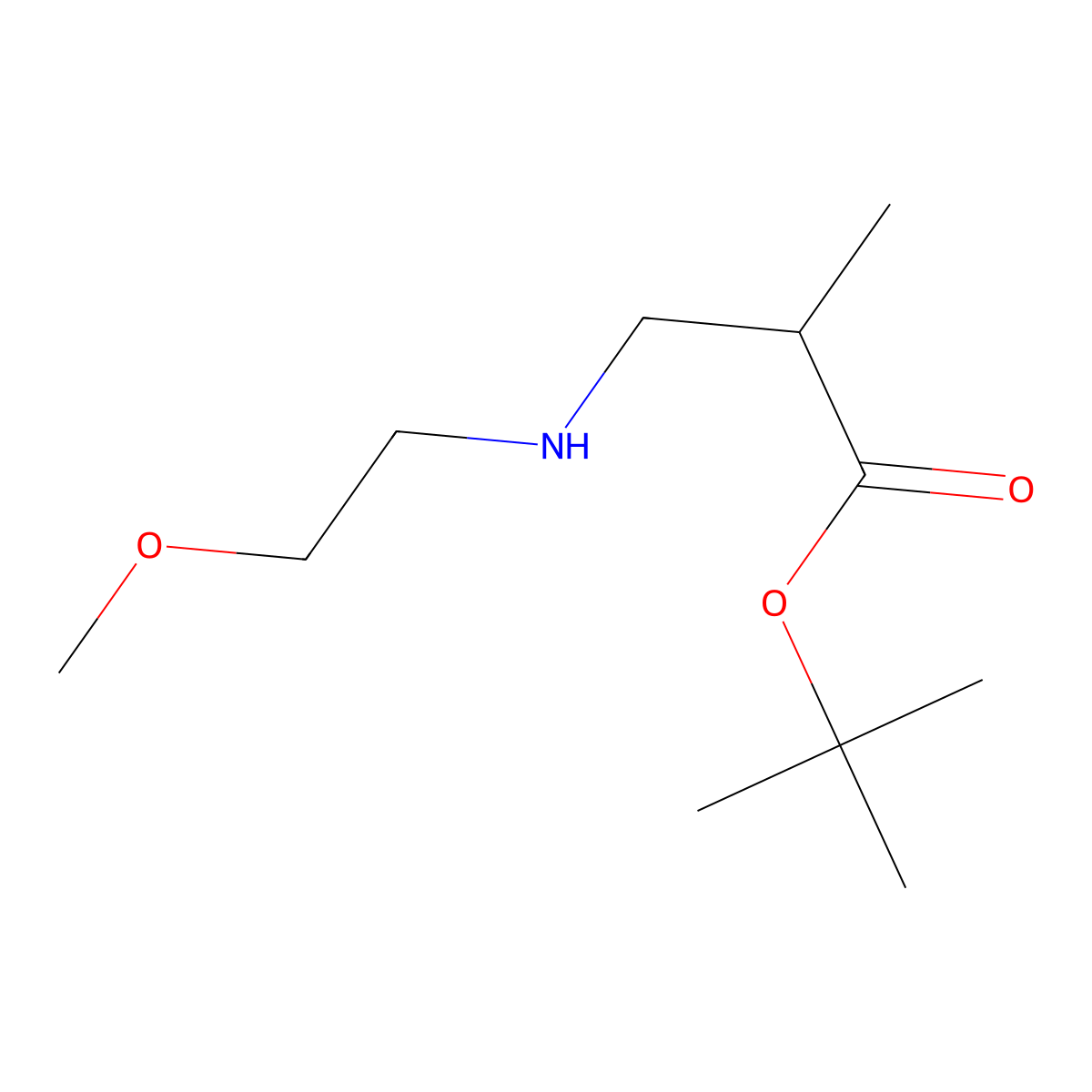 tert-Butyl 3-[(2-methoxyethyl)amino]-2-methylpropanoate molecular structure, CAS 1221346-37-7