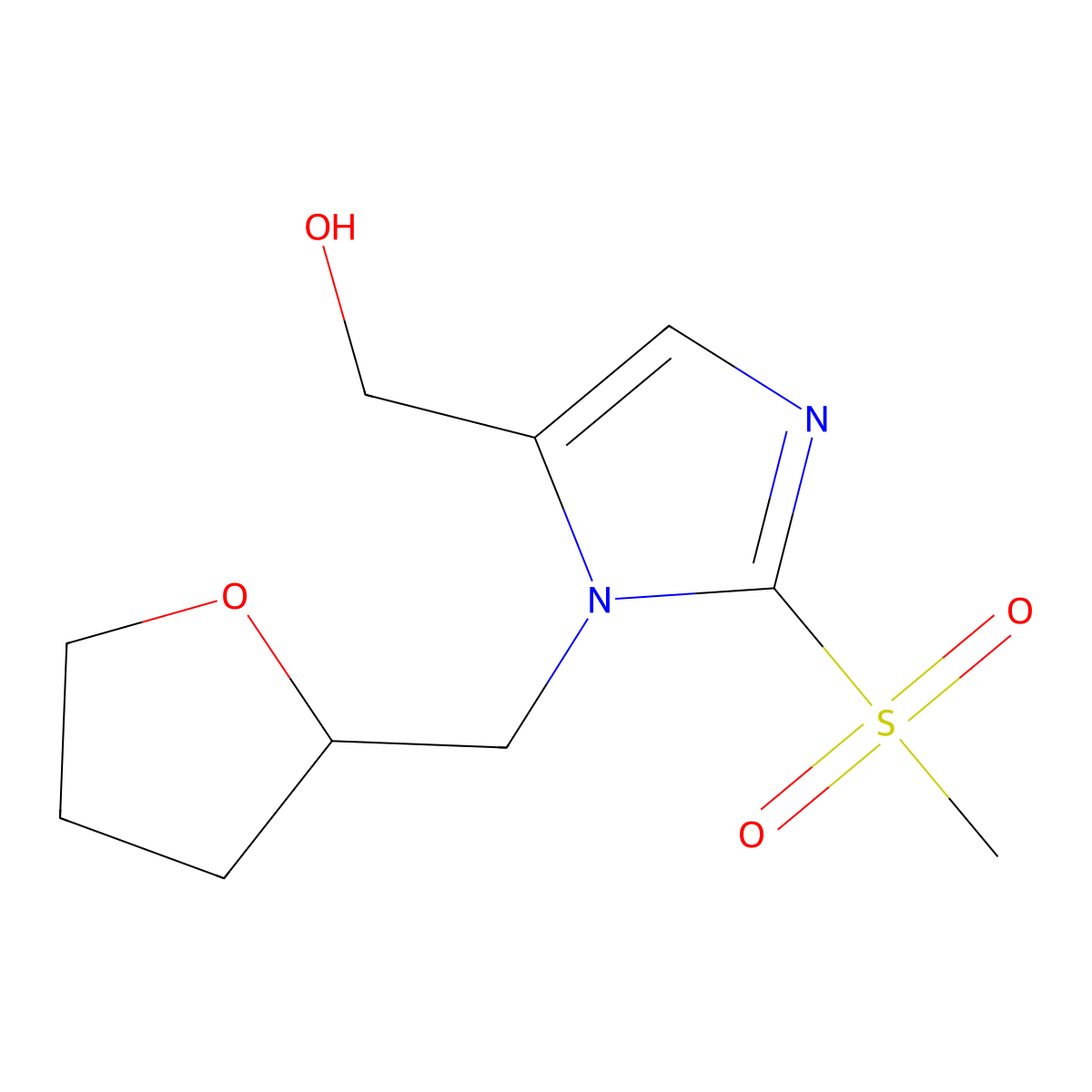 {2-methanesulfonyl-1-[(oxolan-2-yl)methyl]-1H-imidazol-5-yl}methanol molecular structure, CAS 1221346-43-5