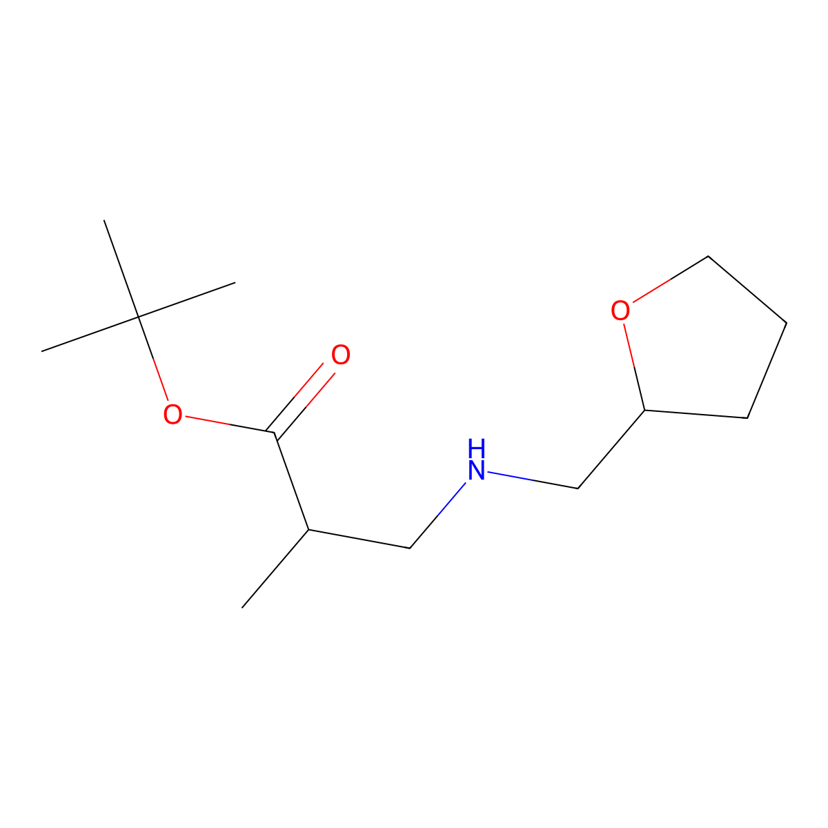 tert-Butyl 2-methyl-3-[(oxolan-2-ylmethyl)amino]propanoate molecular structure, CAS 1221346-51-5