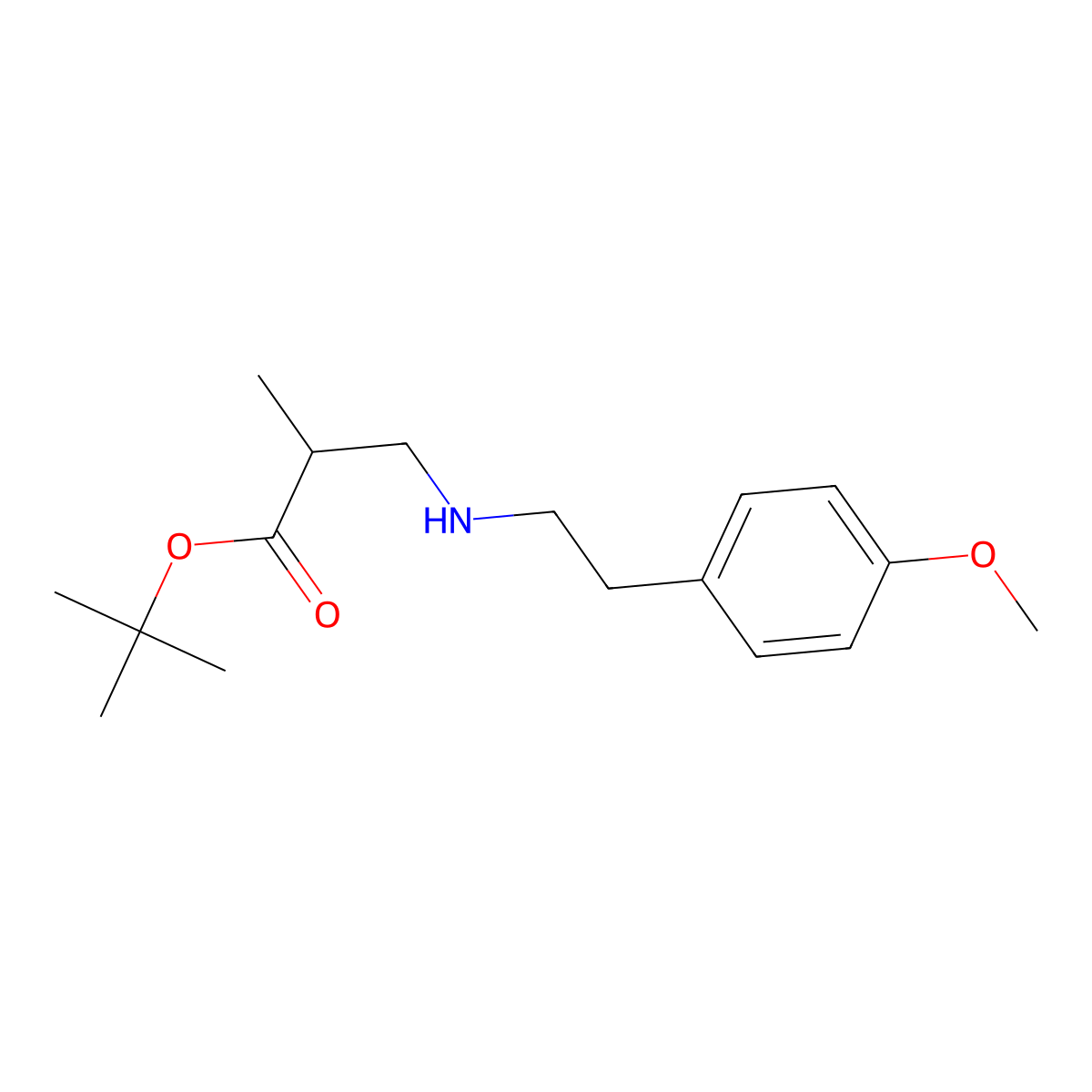 tert-Butyl 3-{[2-(4-methoxyphenyl)ethyl]amino}-2-methylpropanoate molecular structure, CAS 1221346-52-6