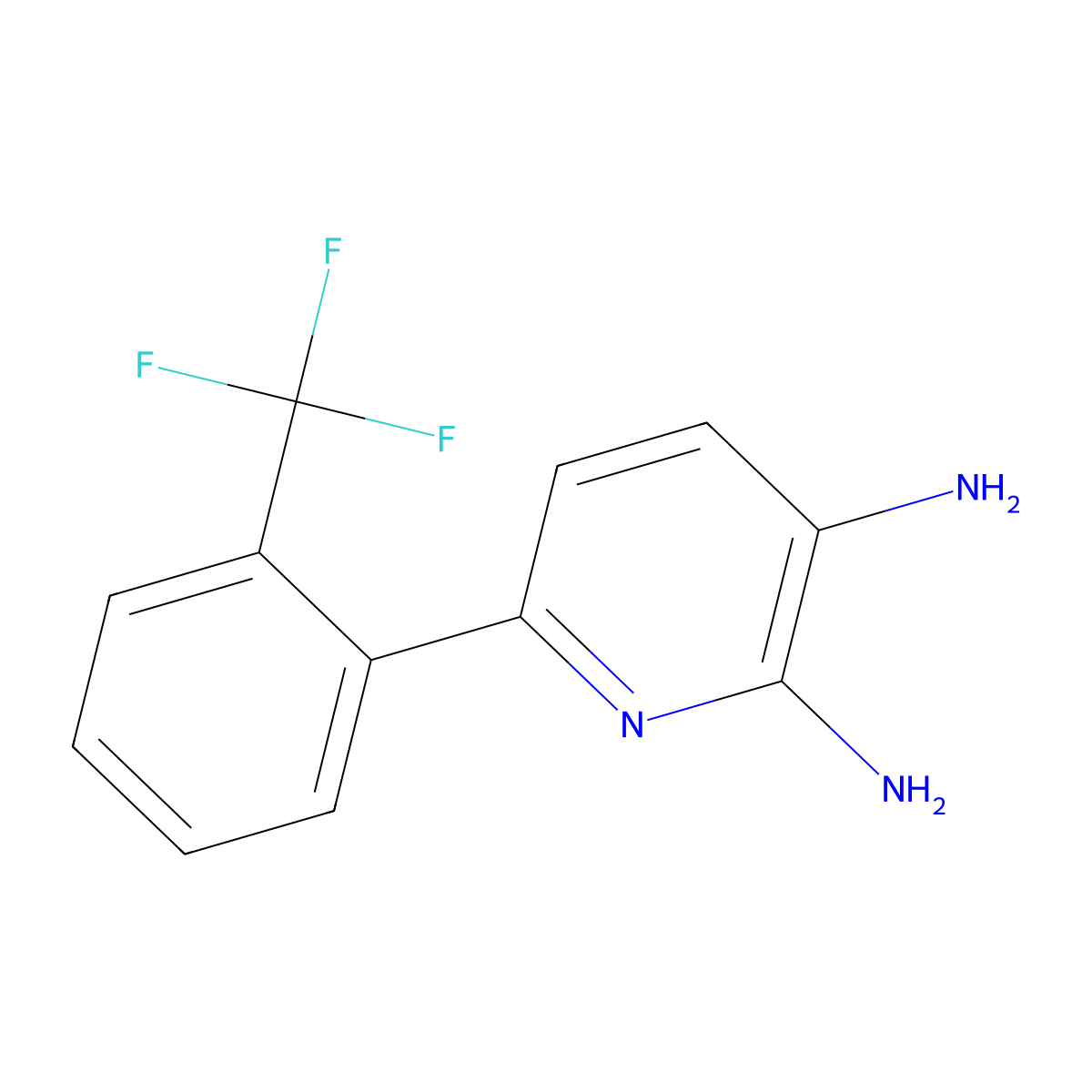 6-(2-Trifluoromethyl-phenyl)-pyridine-2,3-diamine molecular structure, CAS 1221350-08-8