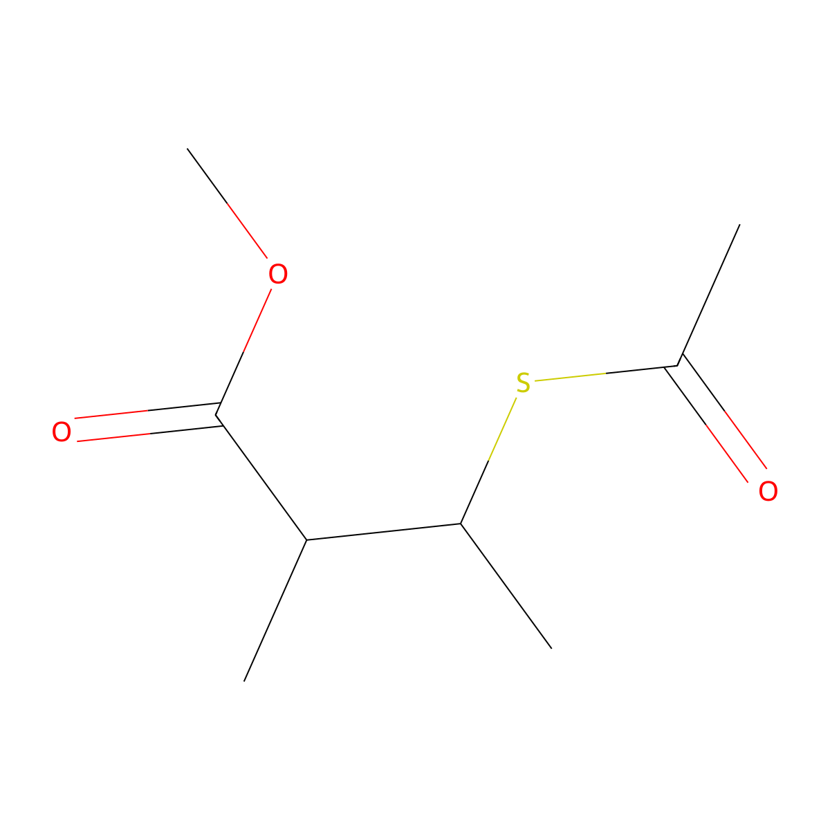 Methyl 3-acetylthio-2-methylbutanoate molecular structure, CAS 1221397-61-0