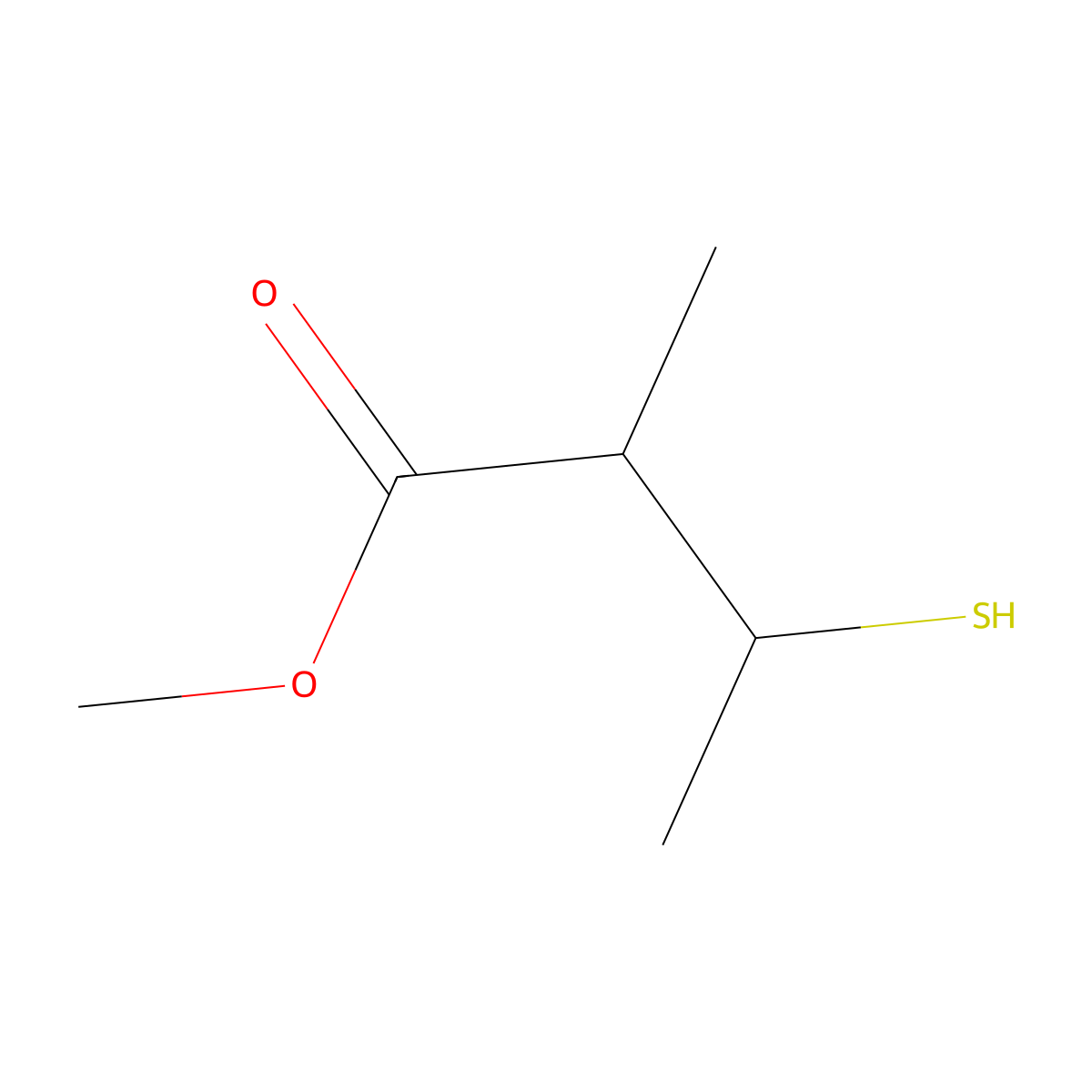 Methyl 2-methyl-3-sulfanylbutanoate molecular structure, CAS 1221397-62-1