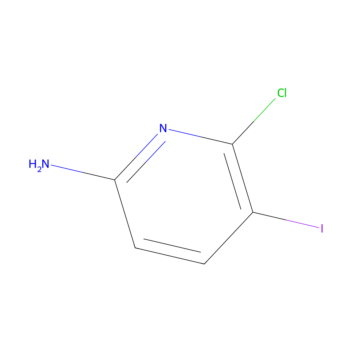 6-Chloro-5-iodopyridin-2-amine molecular structure, CAS 1221398-11-3