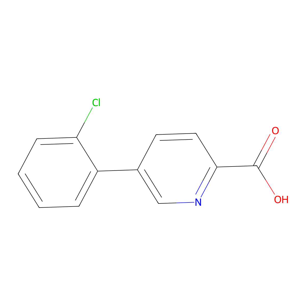 5-(2-Chlorophenyl)picolinic acid molecular structure, CAS 1221403-88-8