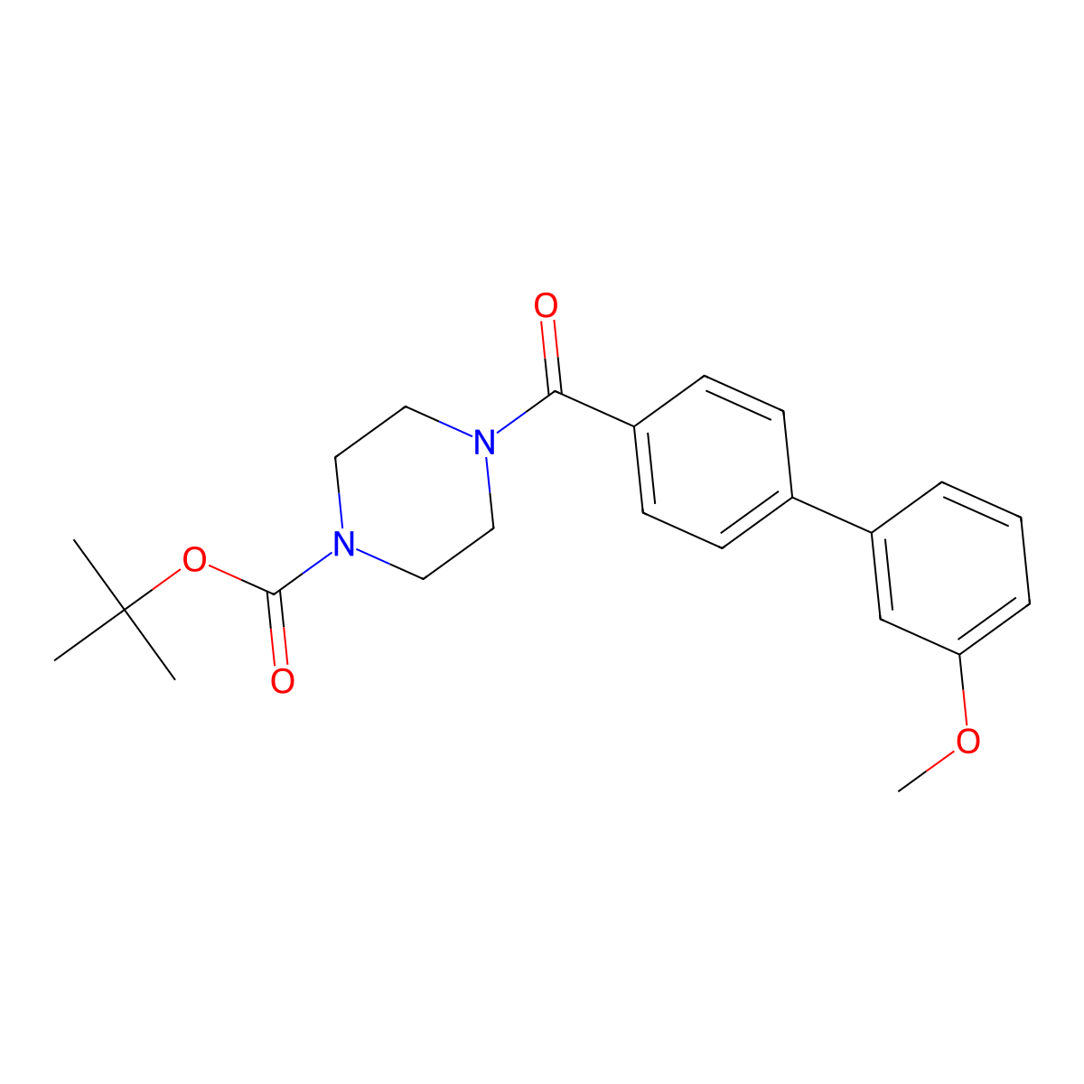 tert-Butyl 4-(3'-methoxy[1,1'-biphenyl]-4-carbonyl)piperazine-1-carboxylate molecular structure, CAS 1221403-89-9