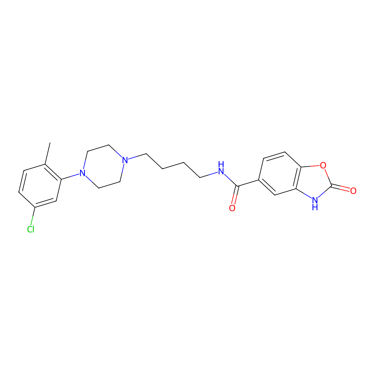 N-[4-[4-(5-chloro-2-methylphenyl)piperazin-1-yl]butyl]-2-oxo-3H-1,3-benzoxazole-5-carboxamide molecular structure, CAS 1221408-42-9