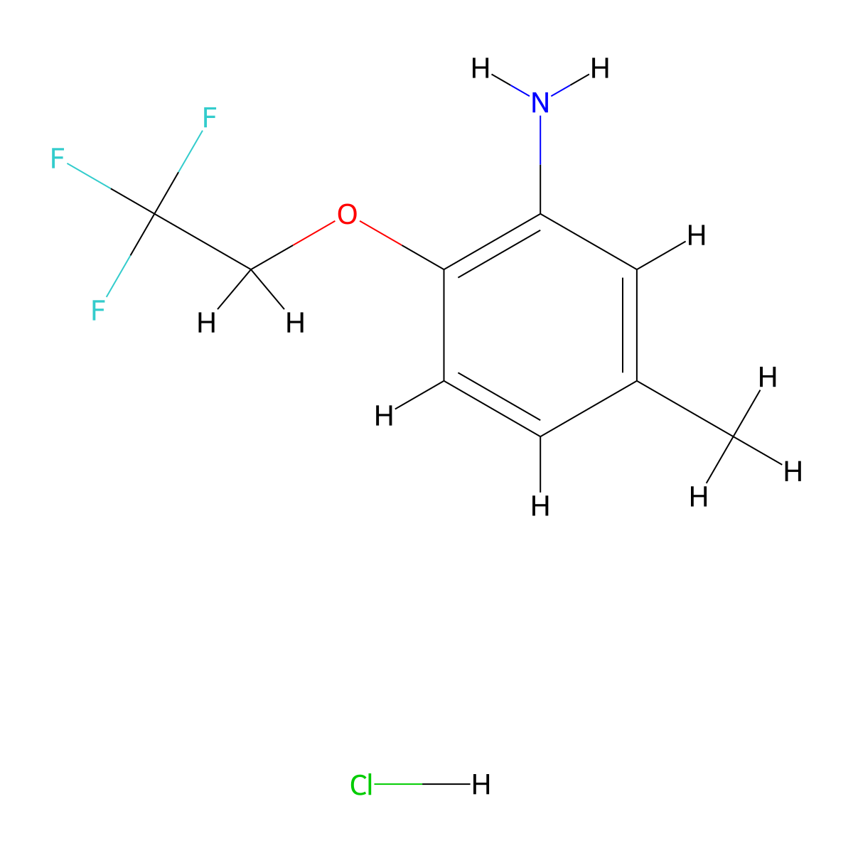 5-Methyl-2-(2,2,2-trifluoroethoxy)aniline hydrochloride molecular structure, CAS 122142-14-7