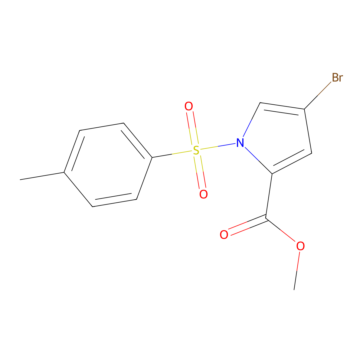 Methyl 4-bromo-1-tosyl-1H-pyrrole-2-carboxylate molecular structure, CAS 1221420-57-0