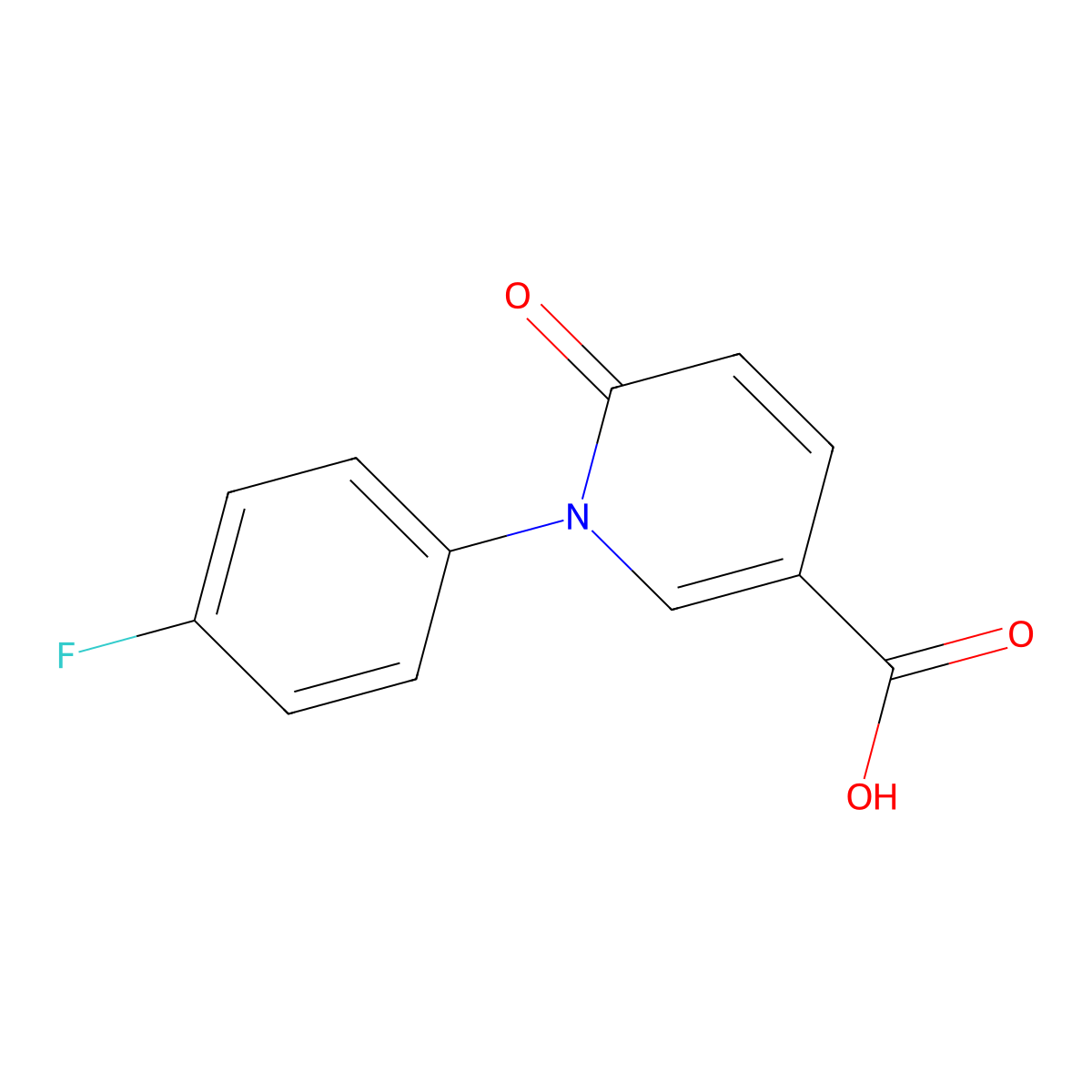 1-(4-Fluorophenyl)-6-oxo-1,6-dihydropyridine-3-carboxylic acid molecular structure, CAS 1221423-61-5