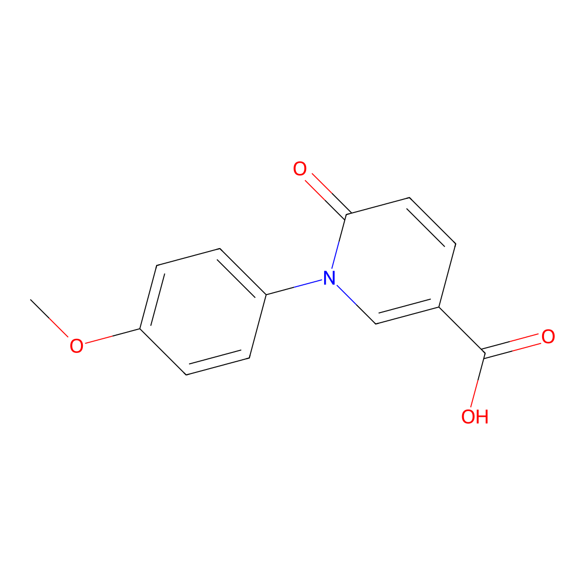 1-(4-Methoxyphenyl)-6-oxo-1,6-dihydropyridine-3-carboxylic acid molecular structure, CAS 1221423-73-9