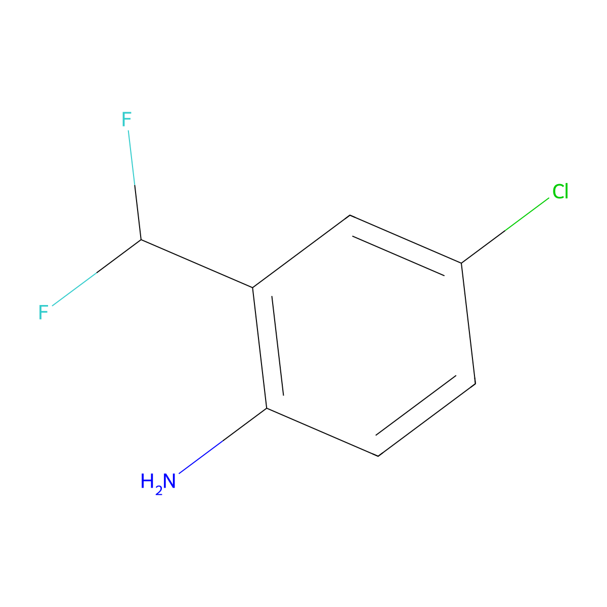 4-Chloro-2-(difluoromethyl)aniline molecular structure, CAS 1221424-65-2