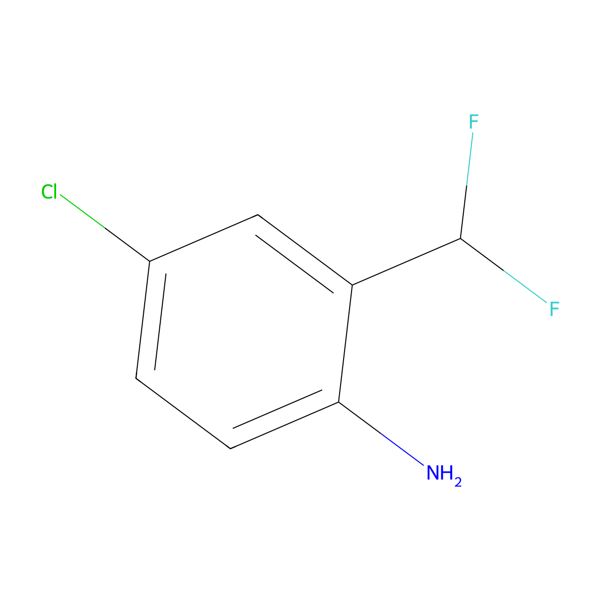 4-Chloro-2-(difluoromethyl)aniline molecular structure, CAS 1221424-65-2